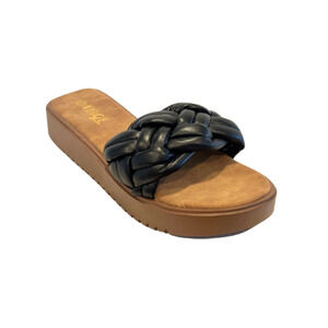 Rouge Helium Braided Boho Platform Sandals Black Size 10